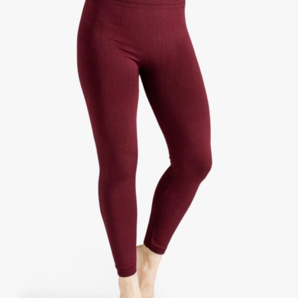 Britt's Knits Women's Fleece Lined Mid-Rise Warm Stretch Leggings - Set of 2 - Picture 4 of 5